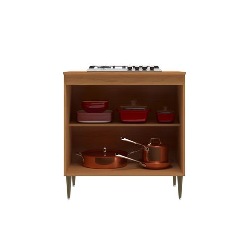 Balcão Cooktop Móveis Sul Brisa 5351 80cm 2 Portas - Angelin/Off White