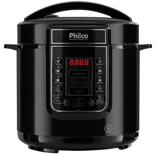 Panela de Pressão Elétrica Digital Philco PPP01P 6 Litros - Inox Preta