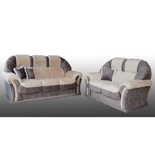 Estofado Frank Bélgica 3 e 2 Lugares - Marrom / Bege