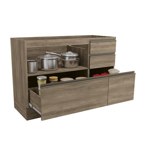 Balcão para Pia Maxxi Kappesberg G746 01 Porta 04 Gavetas -  Nogal