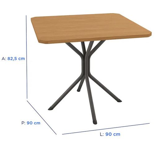 Mesa Kappesberg 90X90 CMC993-PRFCN - Preto Fosco
