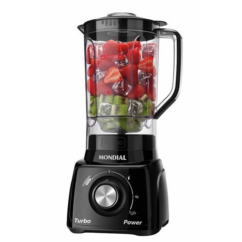 Liquidificador Mondial Turbo Power L-99-FB 3 Velocidades 2,2 Litros Com Filtro - Preto