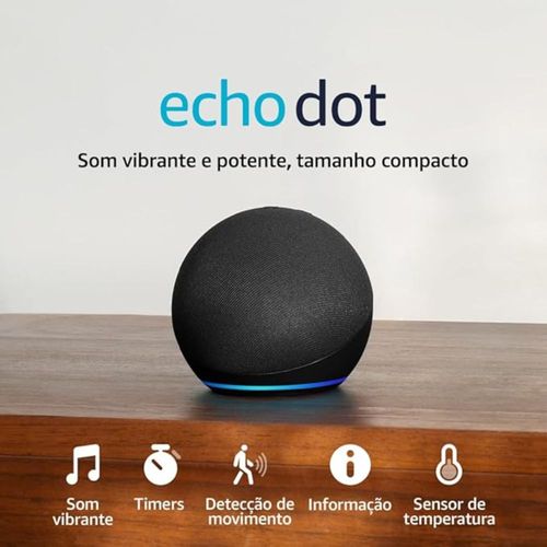 Smart Speaker Amazon Echo Dot Preto com Alexa