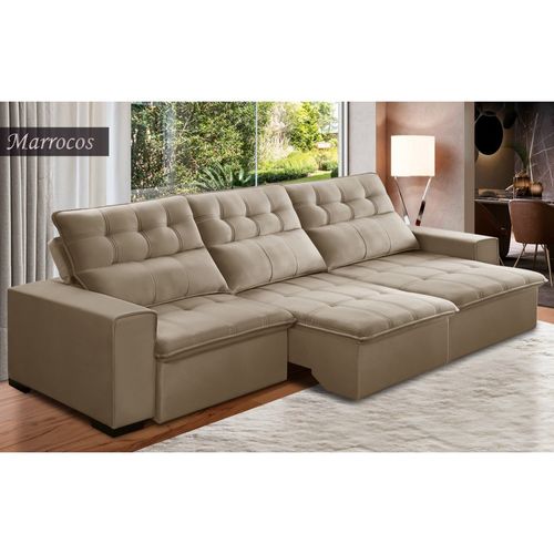 Estofado Idealflex Marrocos 2,90m Retrátil e Reclinável - Bege