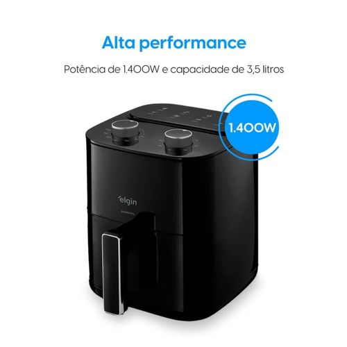 Fritadeira Elétrica Air Fryer Elgin Facilita Fry 3,5L 1400W Preta