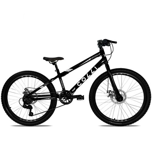 Bicicleta Colli Airon Aro 24 7 Marchas Freio a Disco Preto Fosco