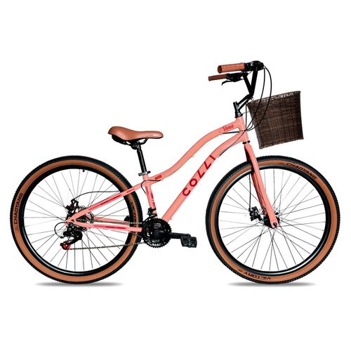 Bicicleta Colli Viena Aro 26 18 Marchas com Cesto Rosa Blush
