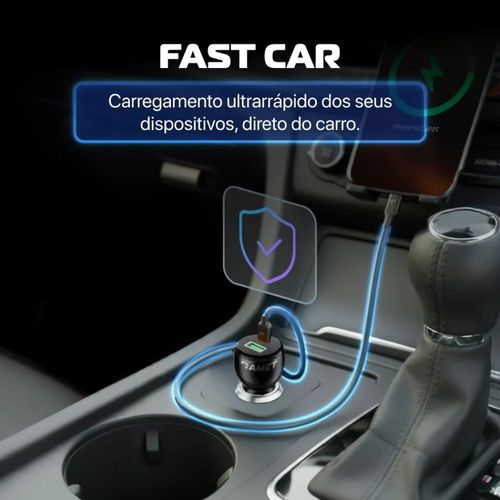 Carregador Veicular Amet Fast Car 65W para Starlink Mini