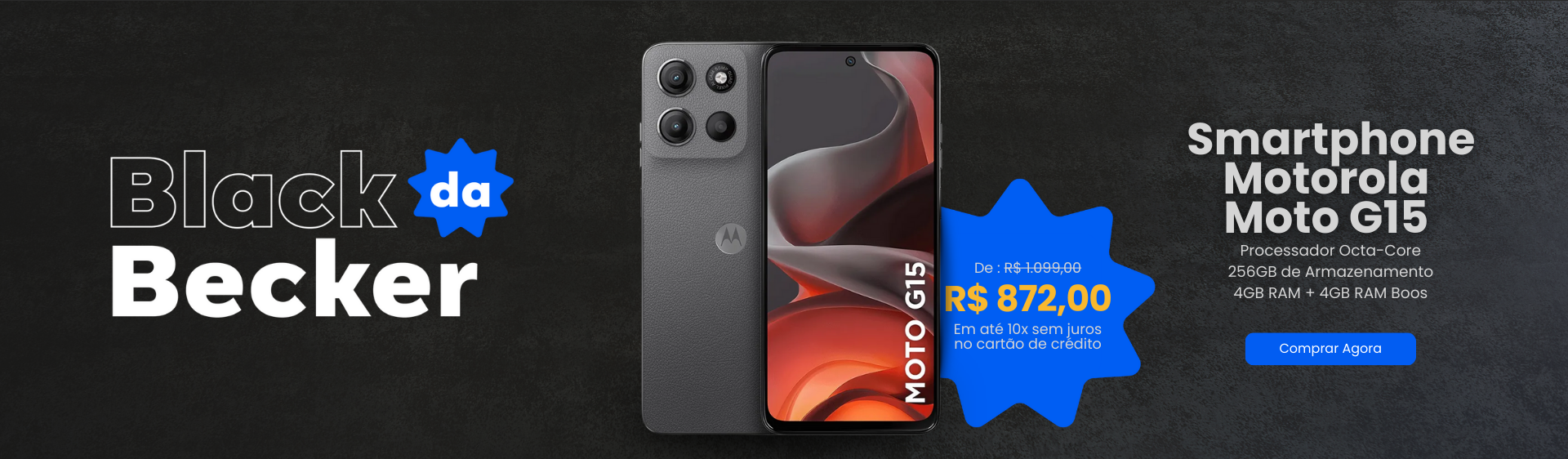 Smartphone Motorola Moto G15 XT2521 12-256GB - Grafite​