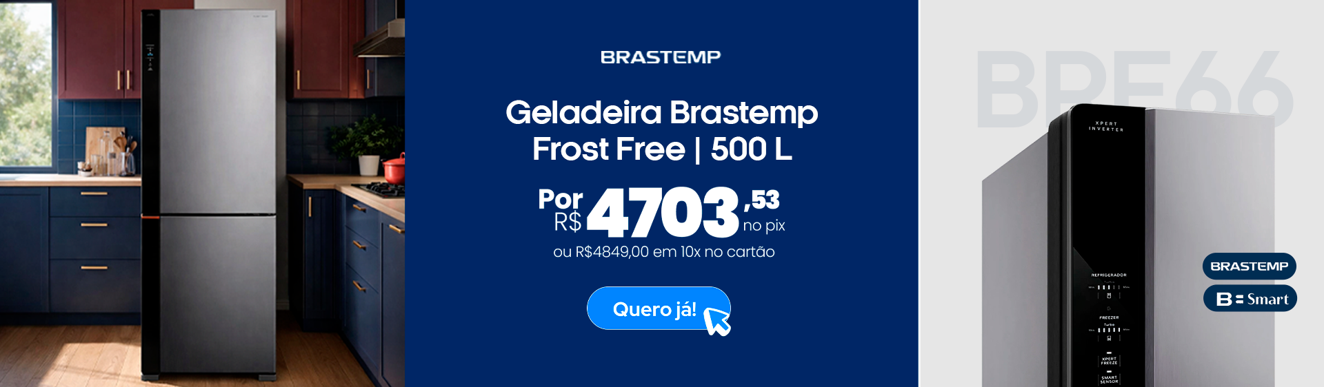 Refrigerador Brastemp BRE66AK Frost Free 500L - Inox Bivolt Refrigerador Brastemp BRE66AK Frost Free 500L - Inox Bivolt