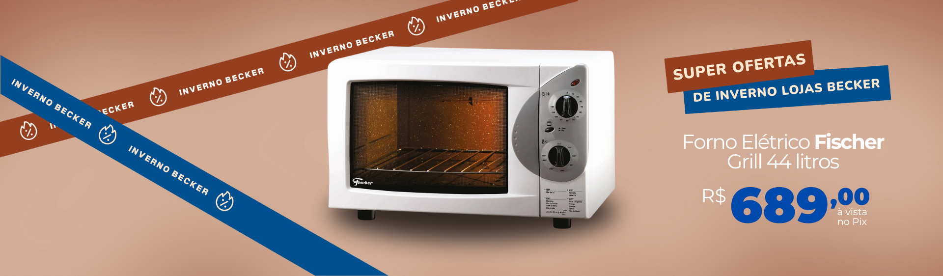 Forno Elétrico Fischer Grill de 44 litros - Branco​