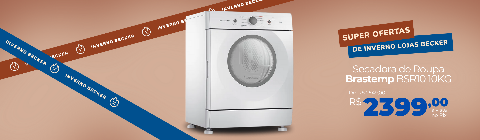 Secadora de Roupa Brastemp BSR10 10KG - Branca​